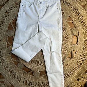 White Distressed Skinny Jeans Jessica Simpson 27
